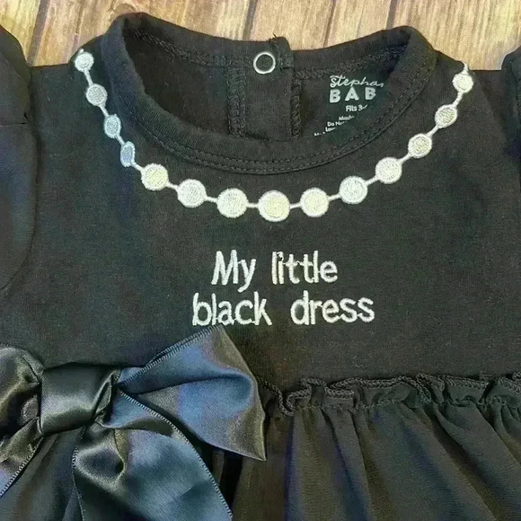 Stephan Baby 3-6 month “Little Black Dress” with pearl detail and tights. - Picture 2 of 8